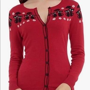 Voodoo Vixen Red Cat Umbrella Cardigan
